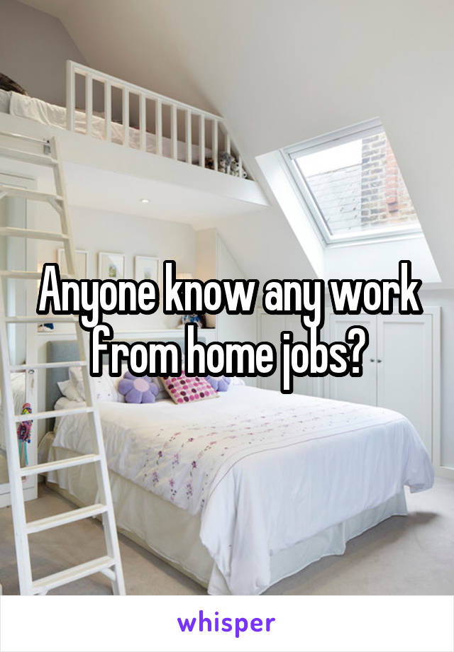 Anyone know any work from home jobs?