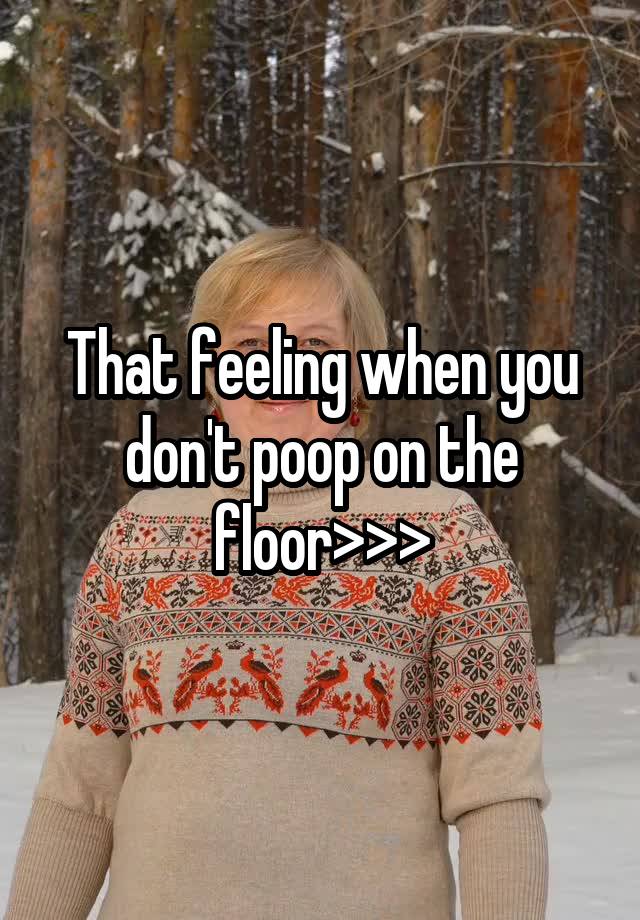 That feeling when you don't poop on the floor>>>