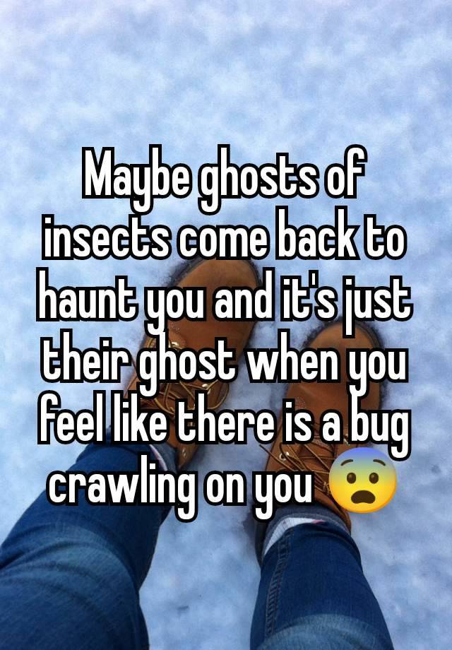 Maybe ghosts of insects come back to haunt you and it's just their ghost when you feel like there is a bug crawling on you 😨