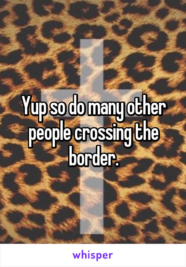 Yup so do many other people crossing the border.