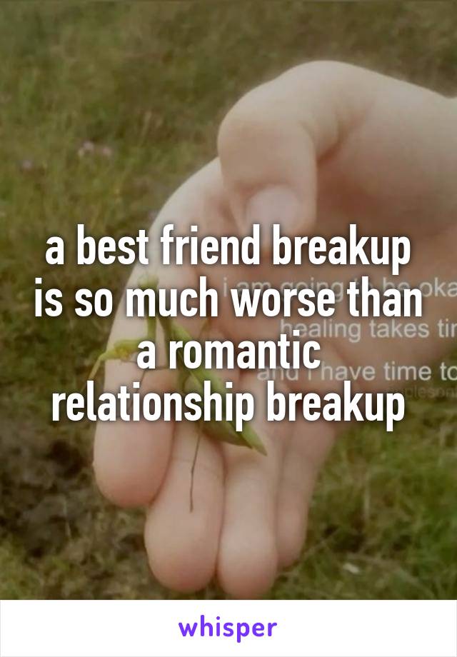 a best friend breakup is so much worse than a romantic relationship breakup