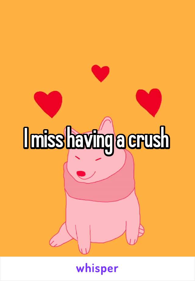 I miss having a crush 