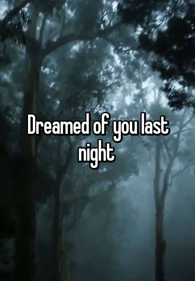 Dreamed of you last night 