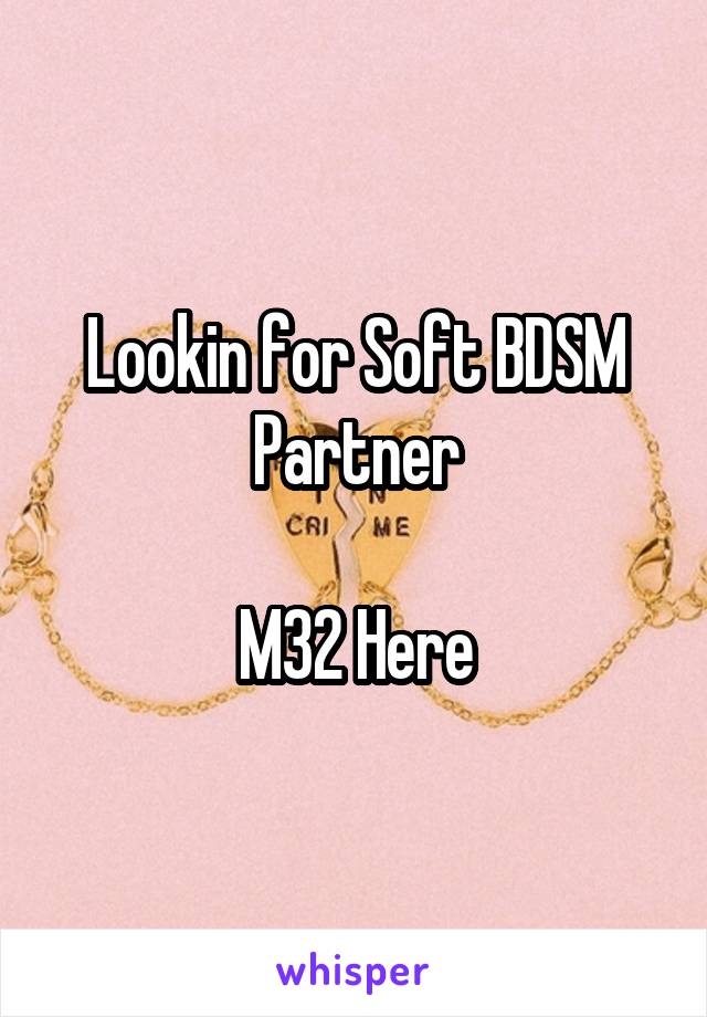 Lookin for Soft BDSM Partner

M32 Here