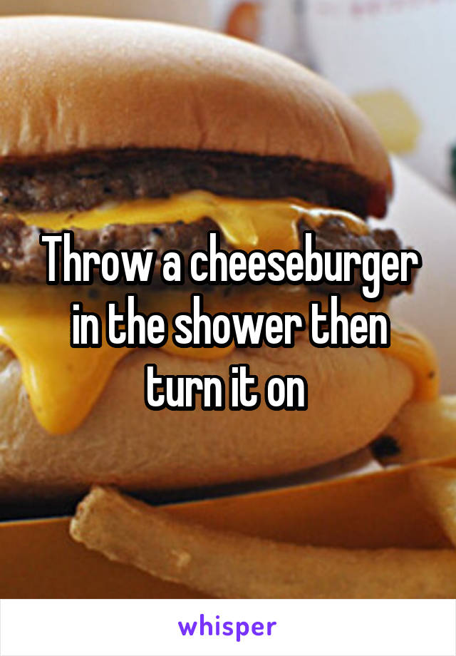 Throw a cheeseburger in the shower then turn it on 