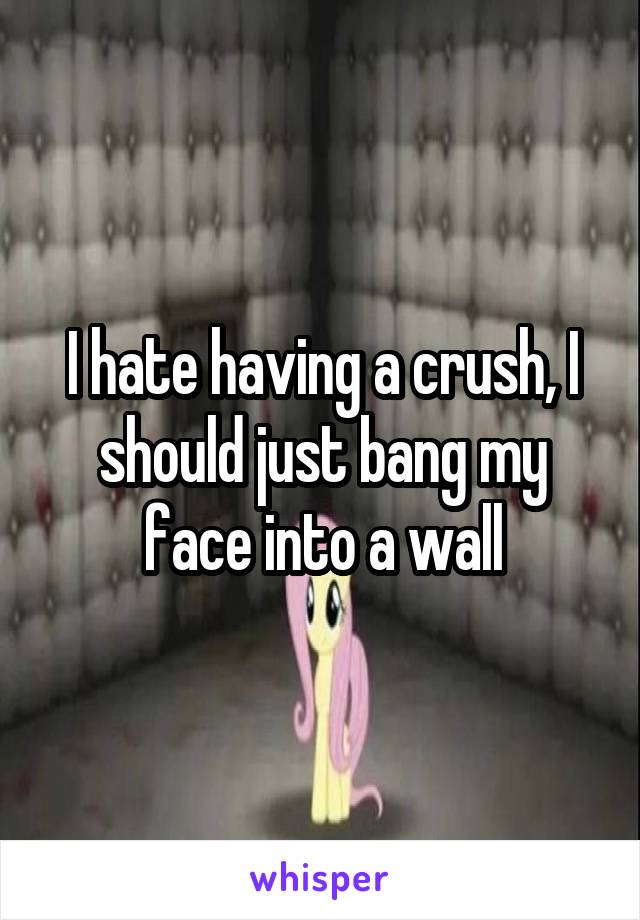 I hate having a crush, I should just bang my face into a wall