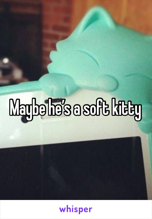 Maybe he’s a soft kitty