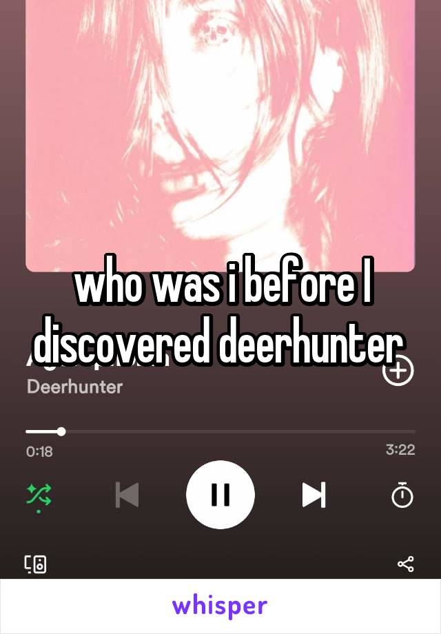 who was i before I discovered deerhunter 