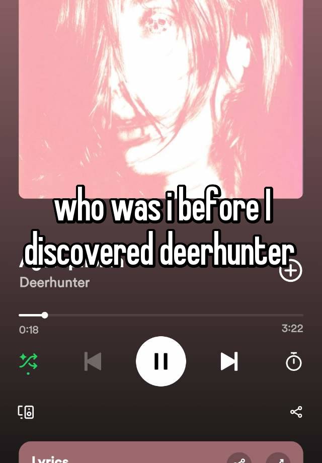 who was i before I discovered deerhunter 