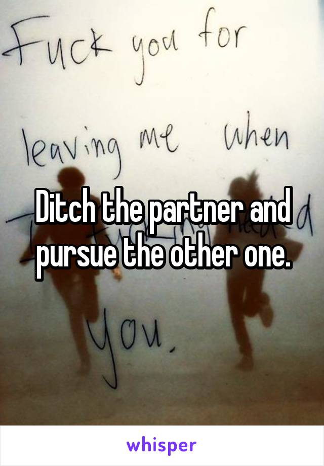 Ditch the partner and pursue the other one.