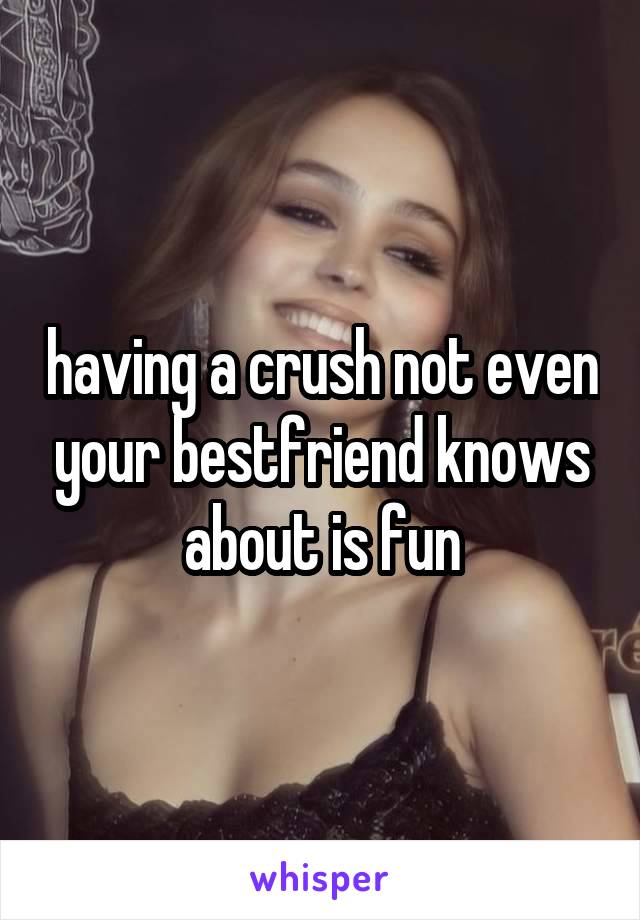 having a crush not even your bestfriend knows about is fun