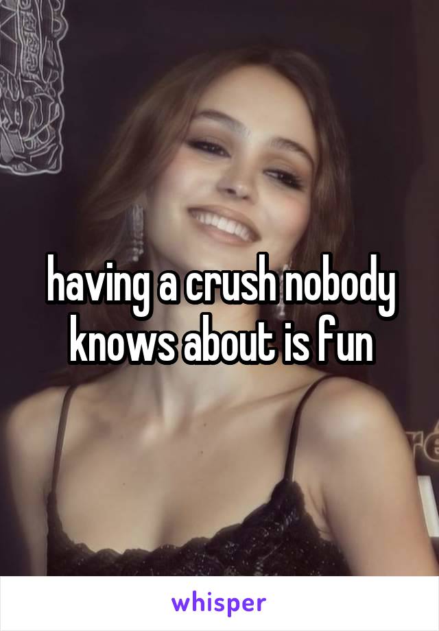 having a crush nobody knows about is fun