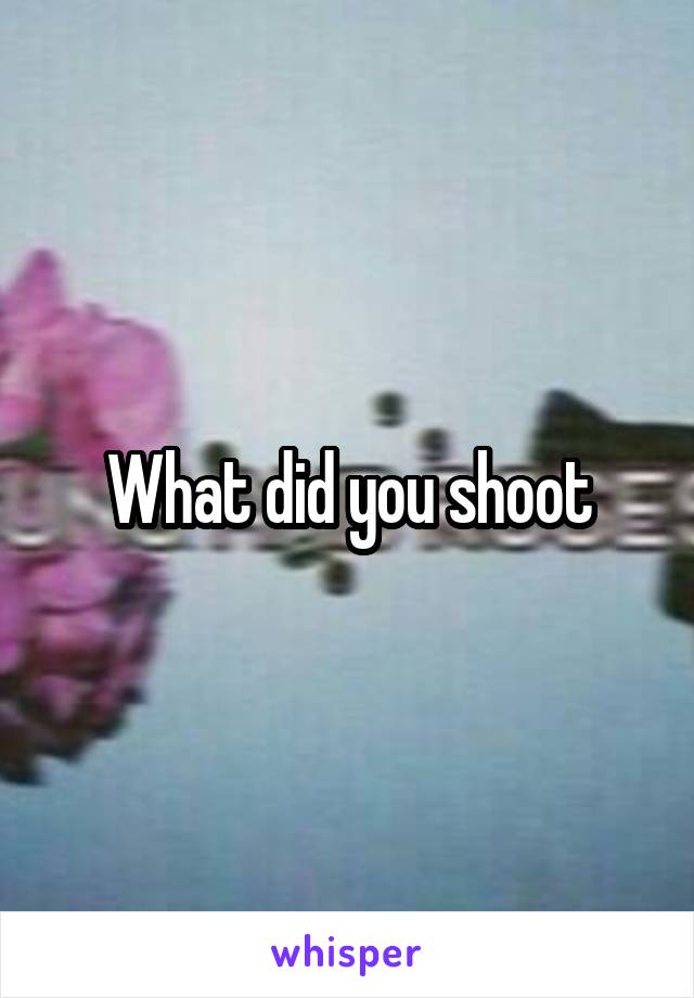 What did you shoot