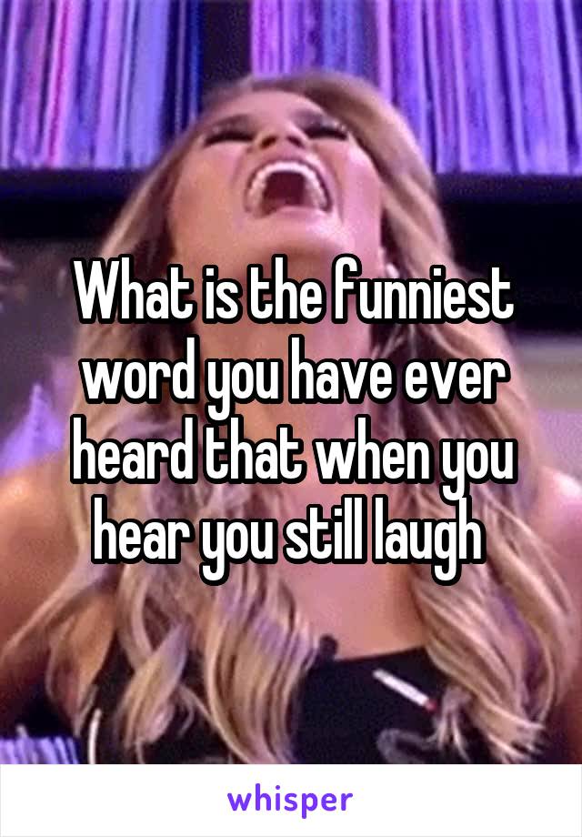 What is the funniest word you have ever heard that when you hear you still laugh 