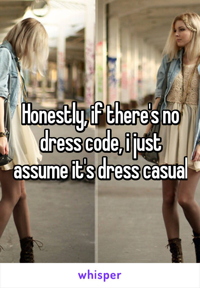 Honestly, if there's no dress code, i just assume it's dress casual