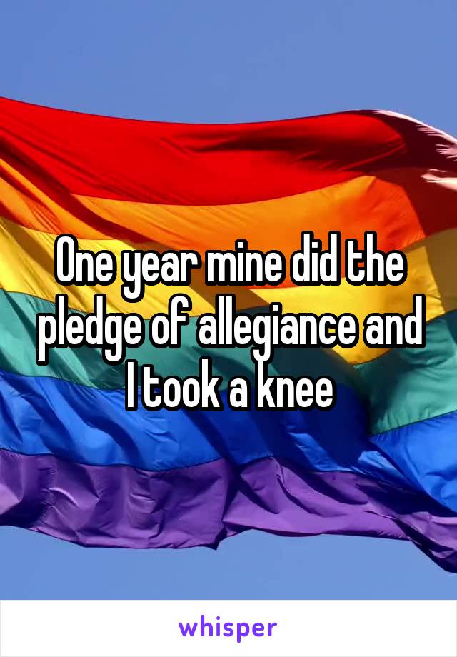 One year mine did the pledge of allegiance and I took a knee