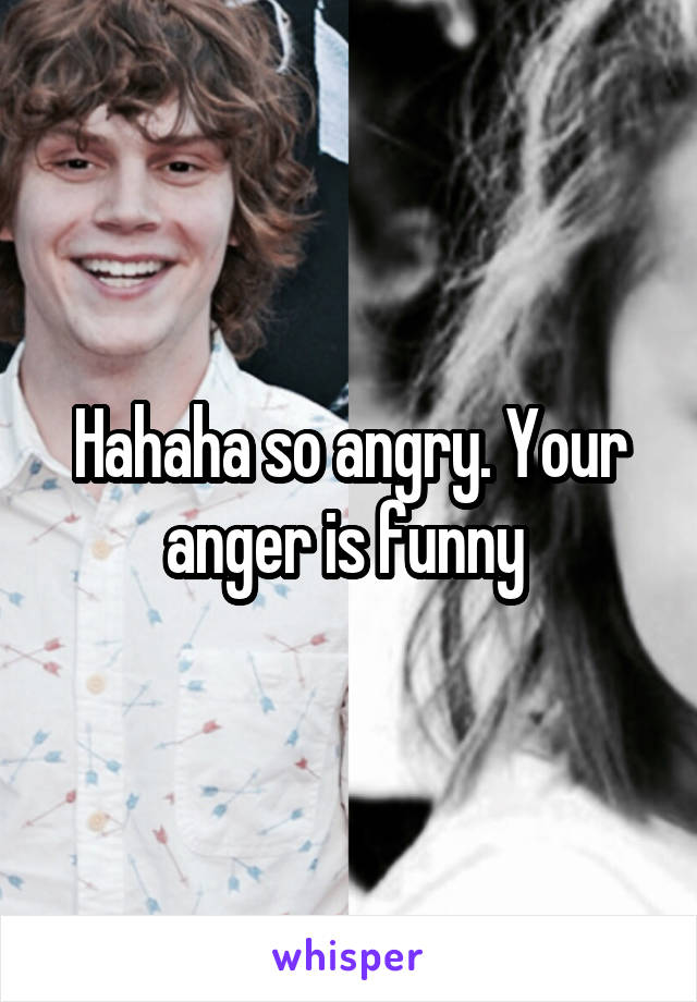 Hahaha so angry. Your anger is funny 