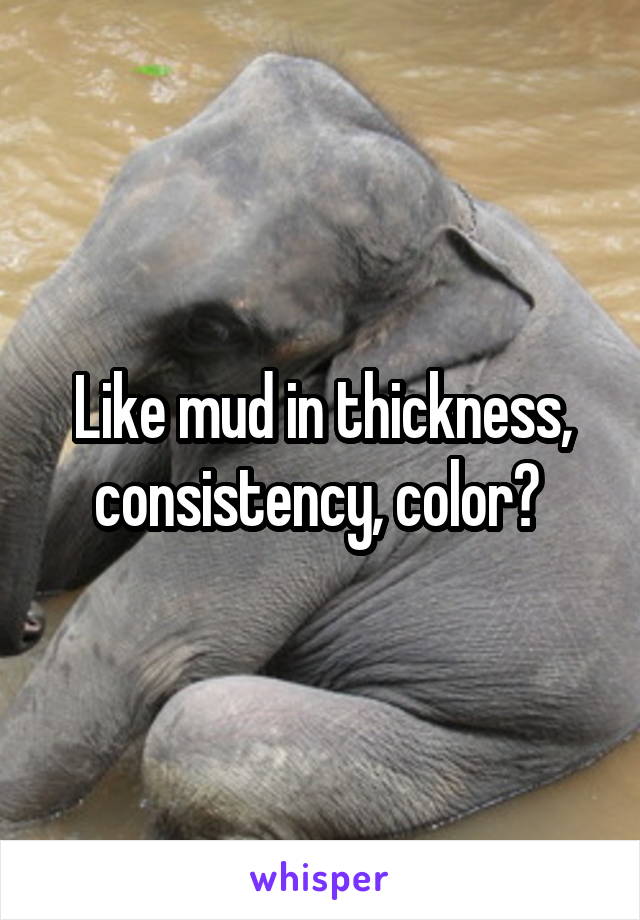 Like mud in thickness, consistency, color? 