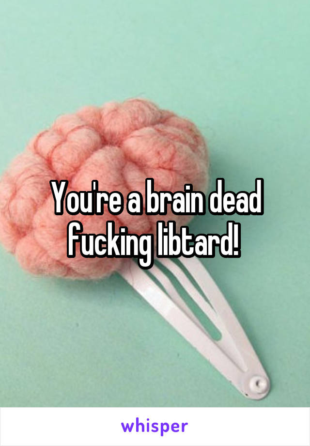 You're a brain dead fucking libtard! 