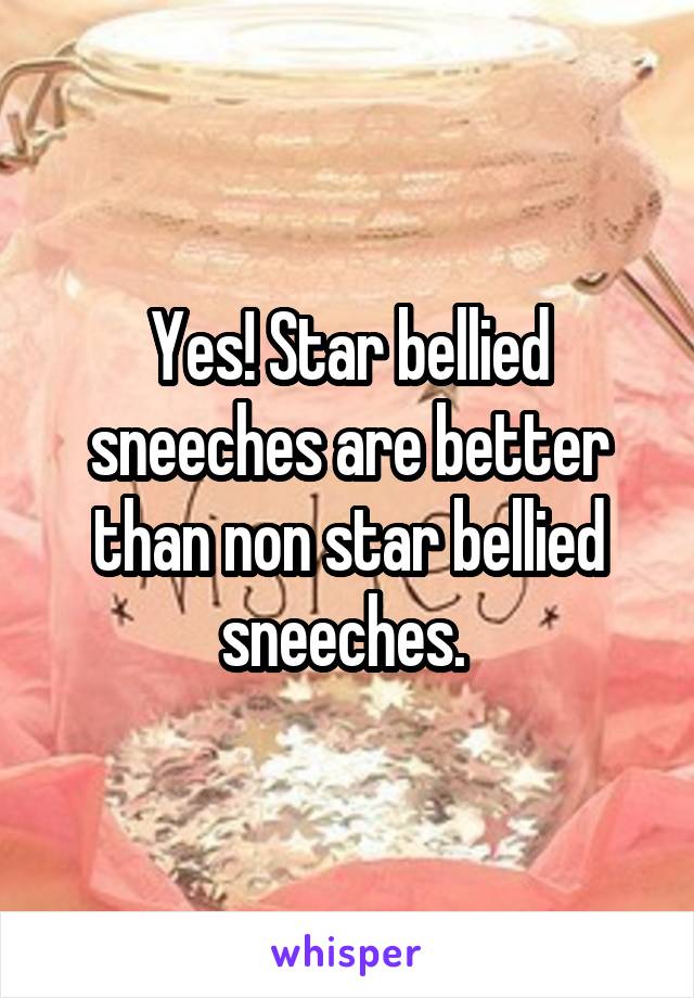 Yes! Star bellied sneeches are better than non star bellied sneeches. 