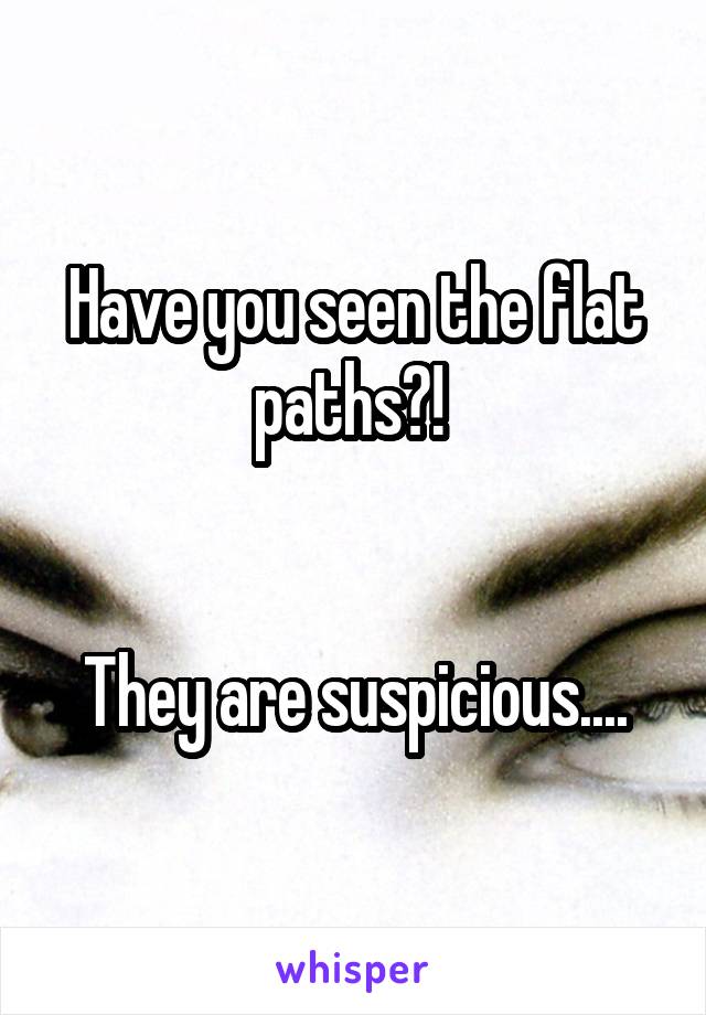 Have you seen the flat paths?! 


They are suspicious....