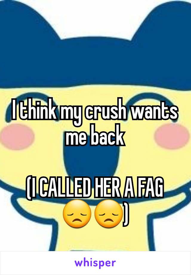 I think my crush wants me back

(I CALLED HER A FAG 😞😞)