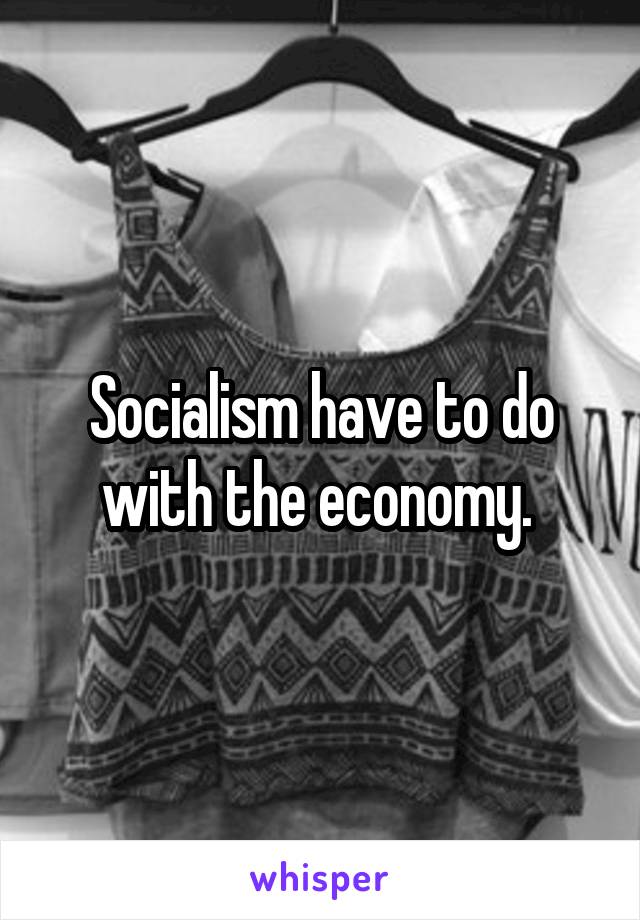 Socialism have to do with the economy. 