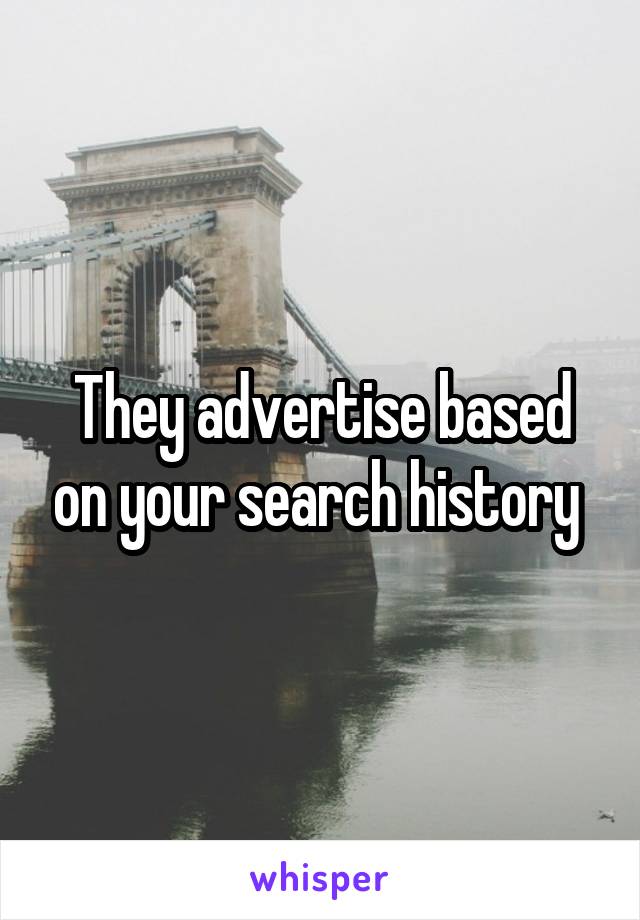 They advertise based on your search history 