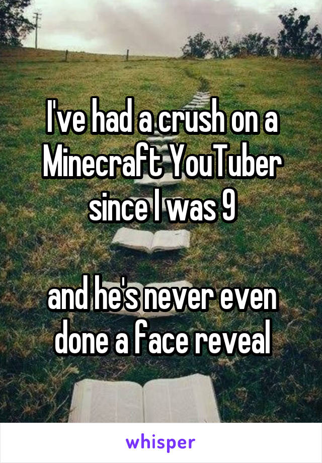 I've had a crush on a Minecraft YouTuber since I was 9

and he's never even done a face reveal