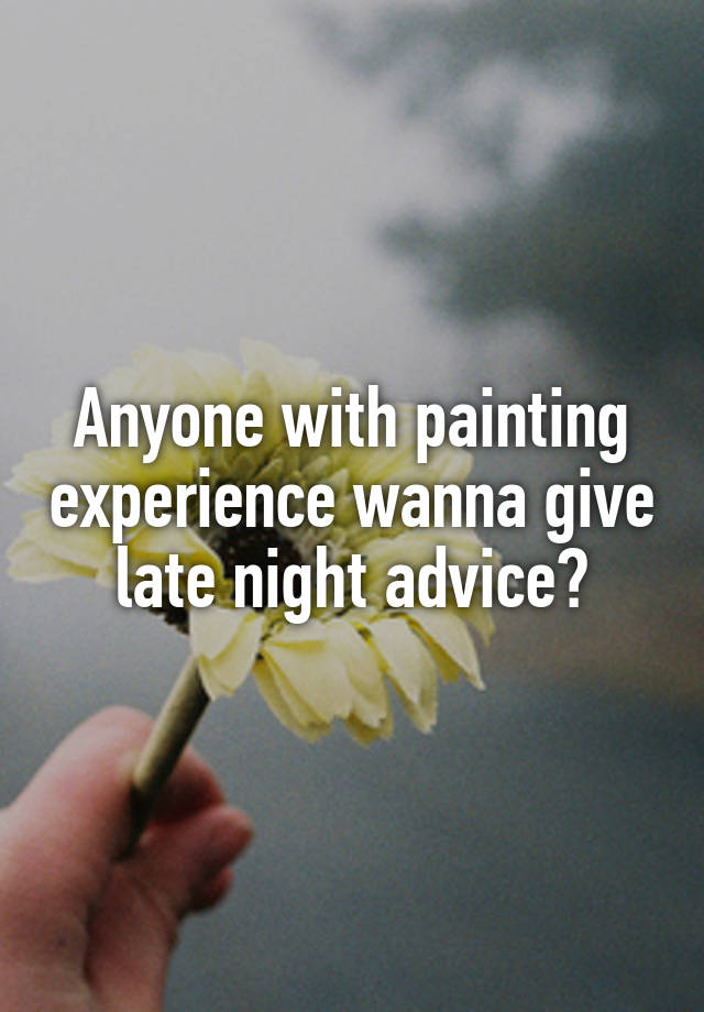 Anyone with painting experience wanna give late night advice?