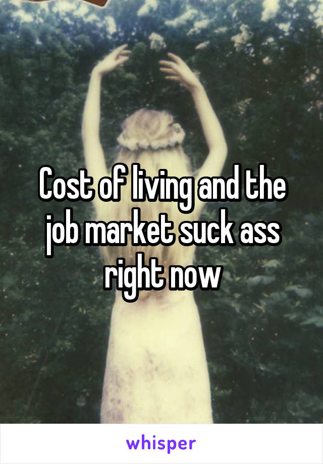 Cost of living and the job market suck ass right now