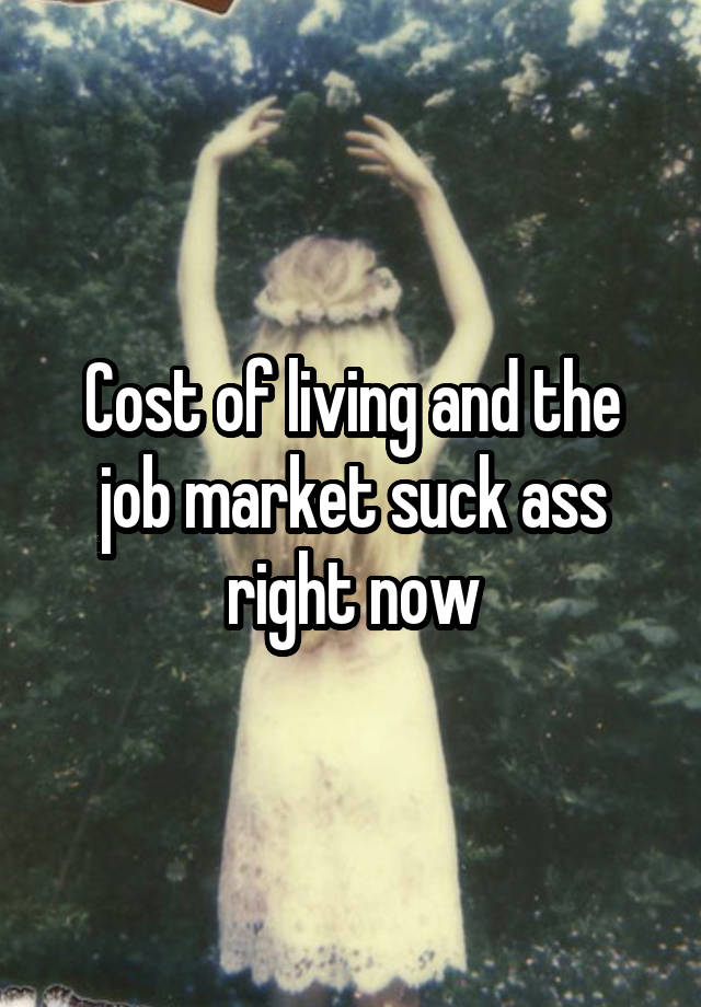 Cost of living and the job market suck ass right now