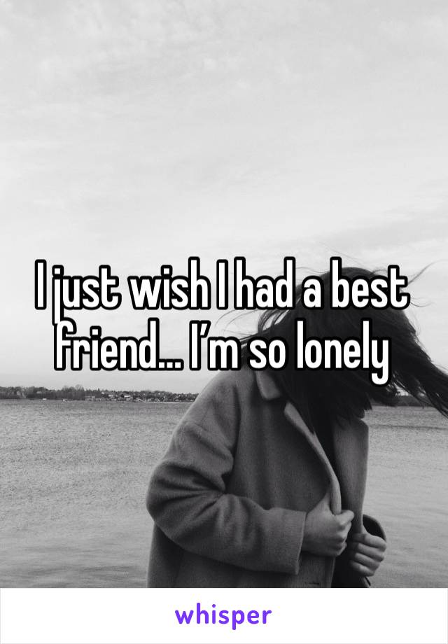 I just wish I had a best friend… I’m so lonely 