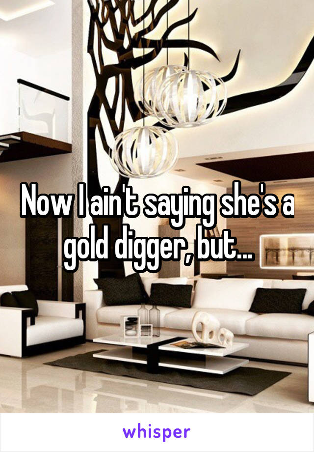 Now I ain't saying she's a gold digger, but...