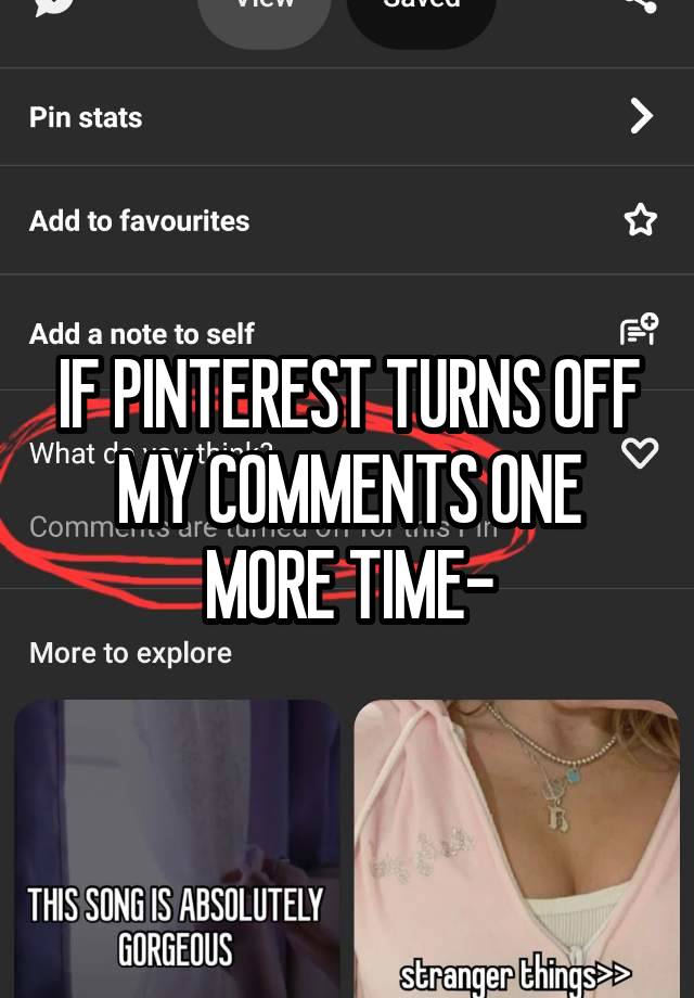 IF PINTEREST TURNS OFF MY COMMENTS ONE MORE TIME-