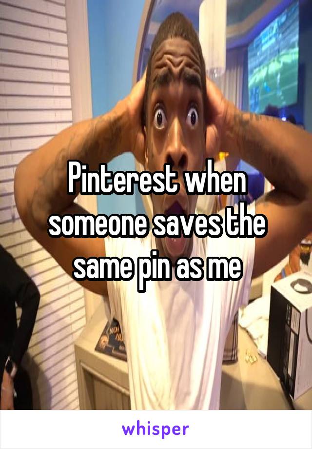 Pinterest when someone saves the same pin as me