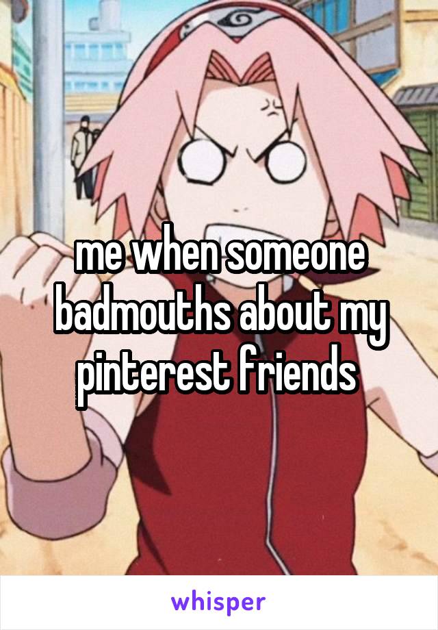 me when someone badmouths about my pinterest friends 