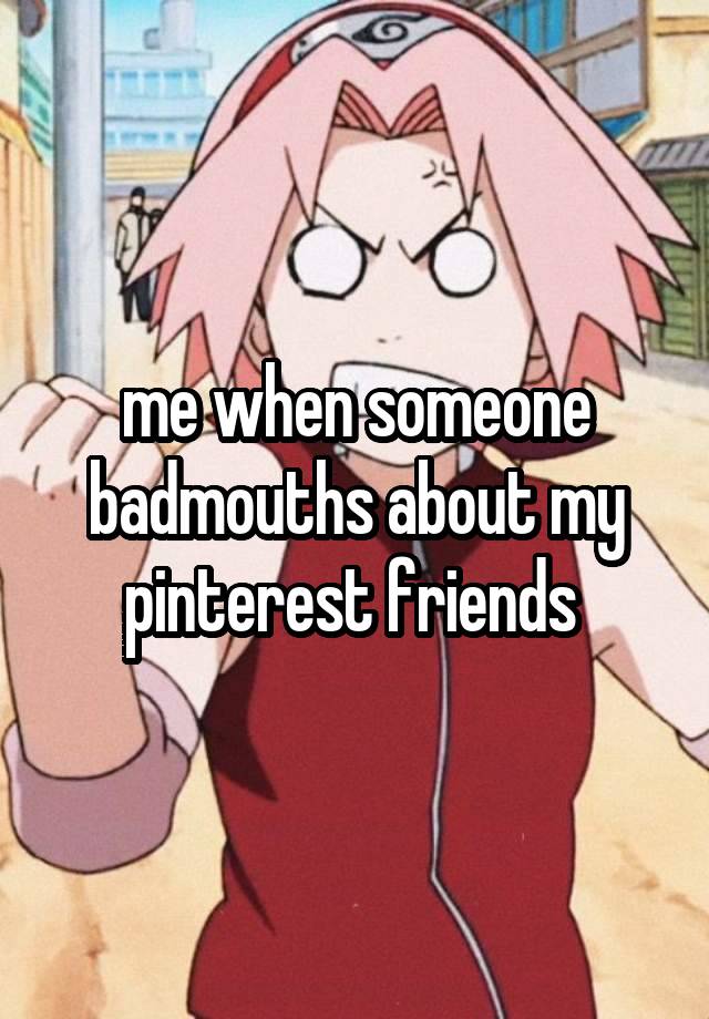 me when someone badmouths about my pinterest friends 