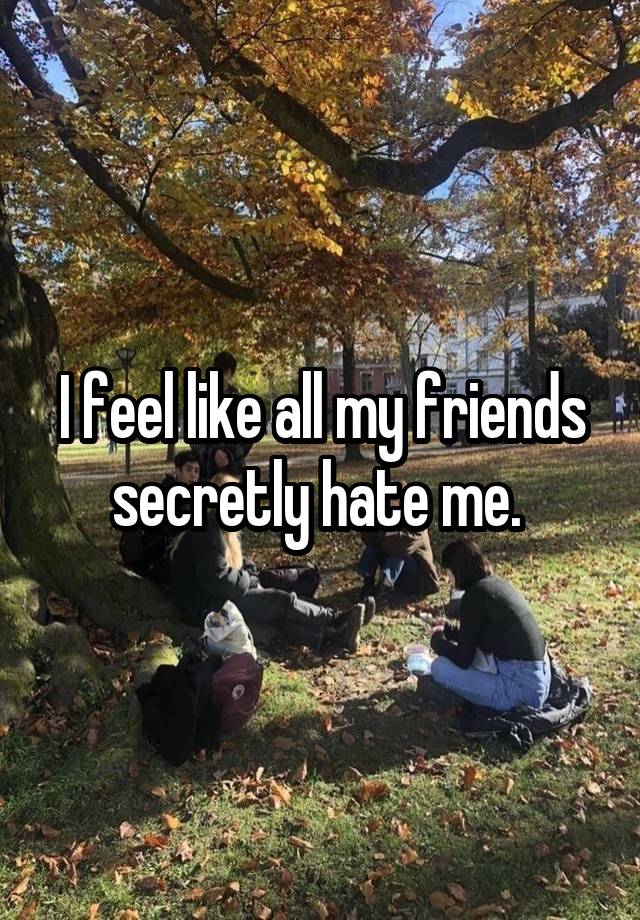 I feel like all my friends secretly hate me. 