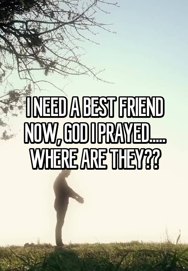 I NEED A BEST FRIEND NOW, GOD I PRAYED..... WHERE ARE THEY??