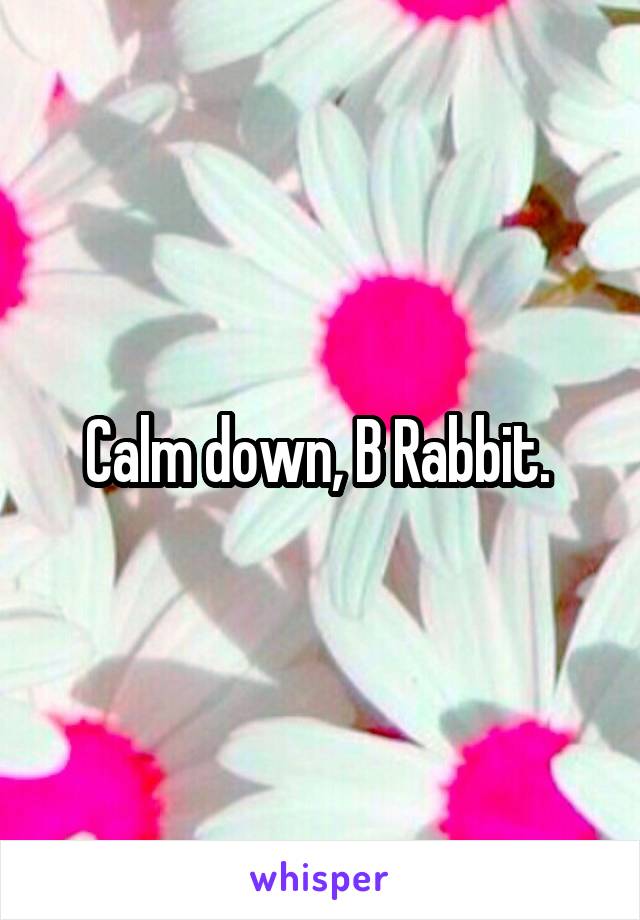 Calm down, B Rabbit. 