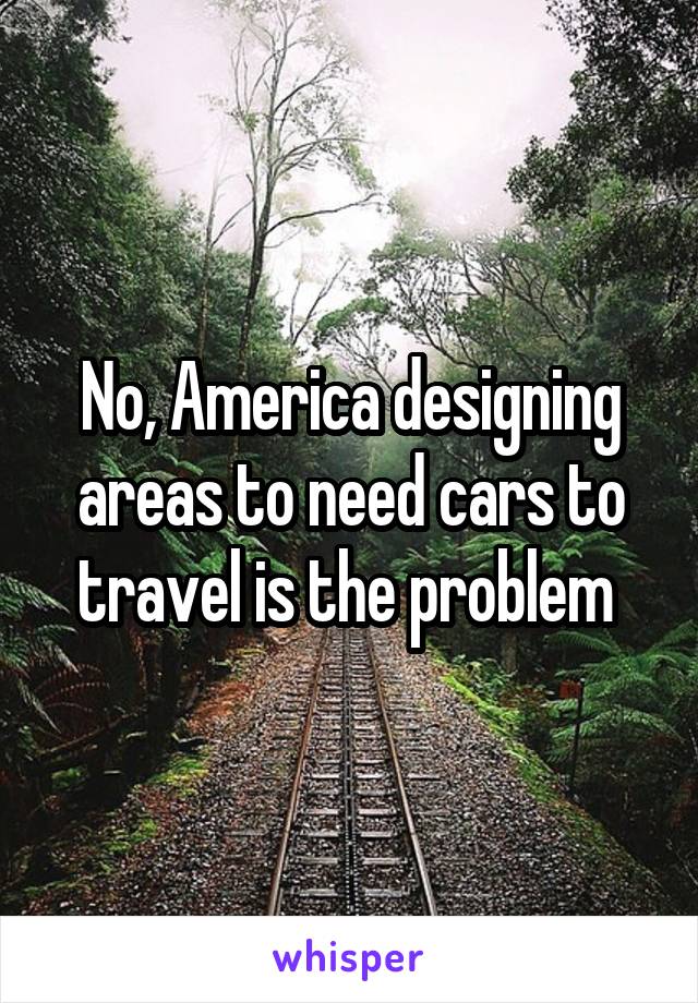 No, America designing areas to need cars to travel is the problem 