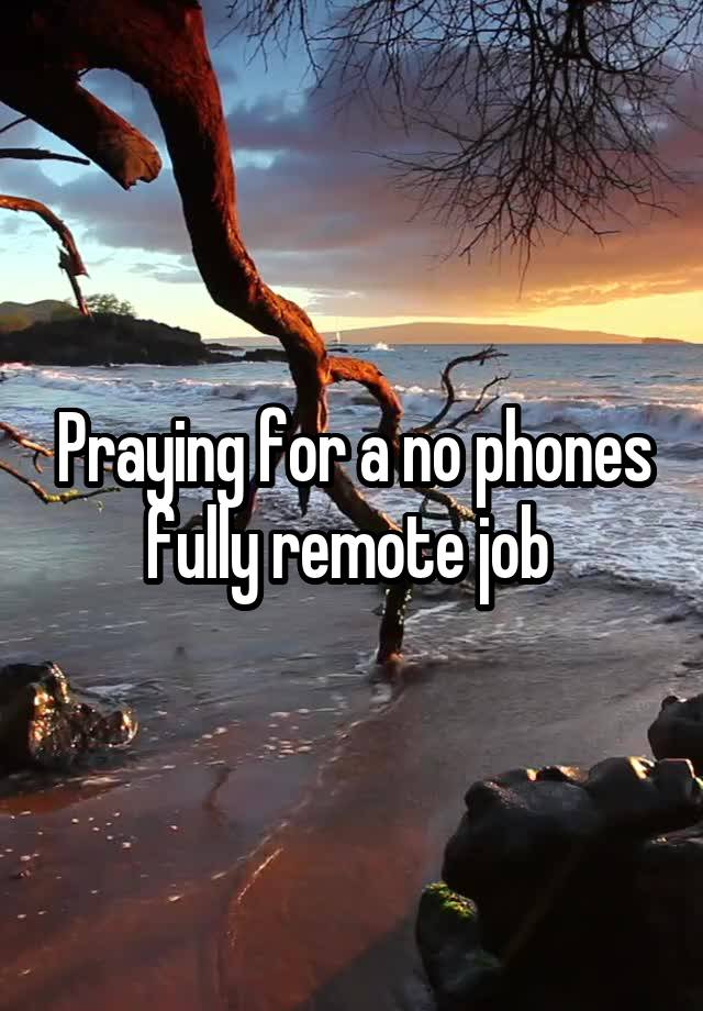 Praying for a no phones fully remote job 