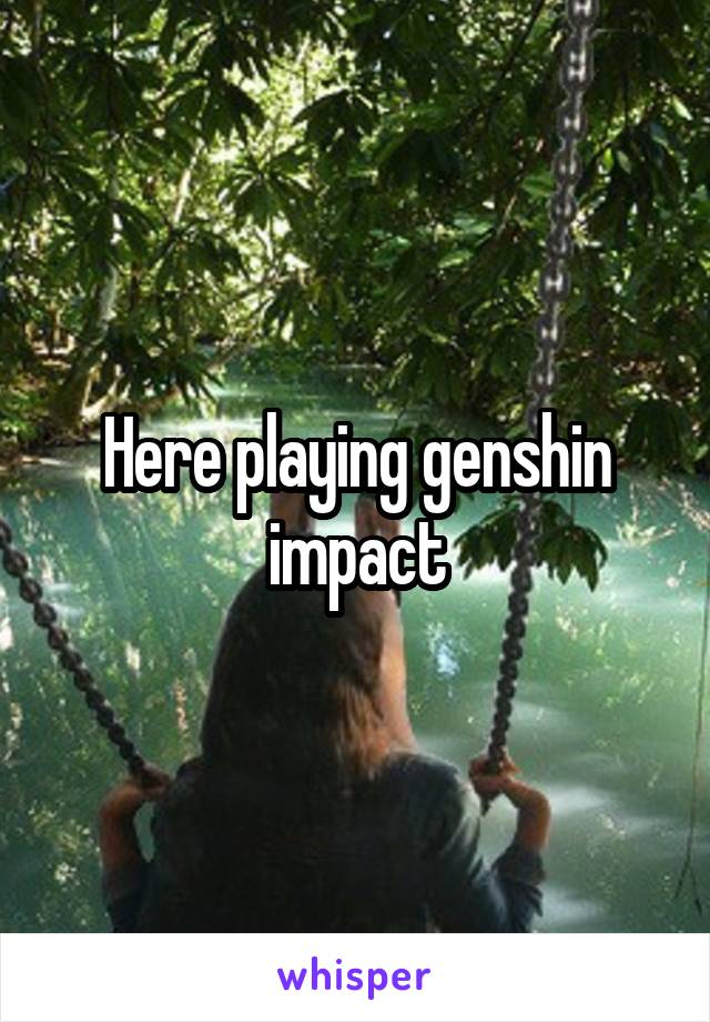 Here playing genshin impact