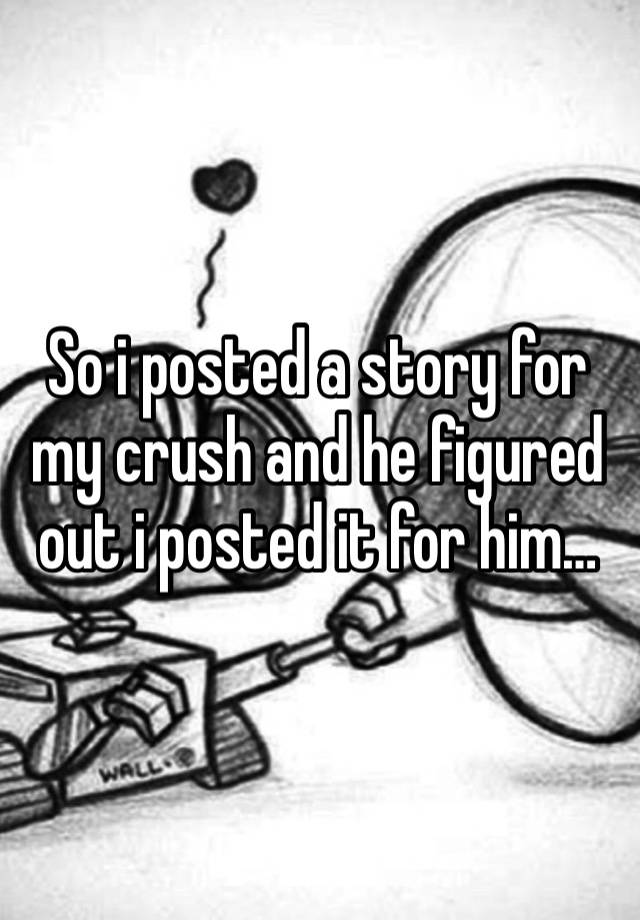 So i posted a story for my crush and he figured out i posted it for him…