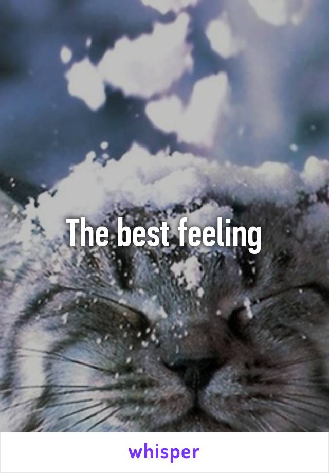 The best feeling