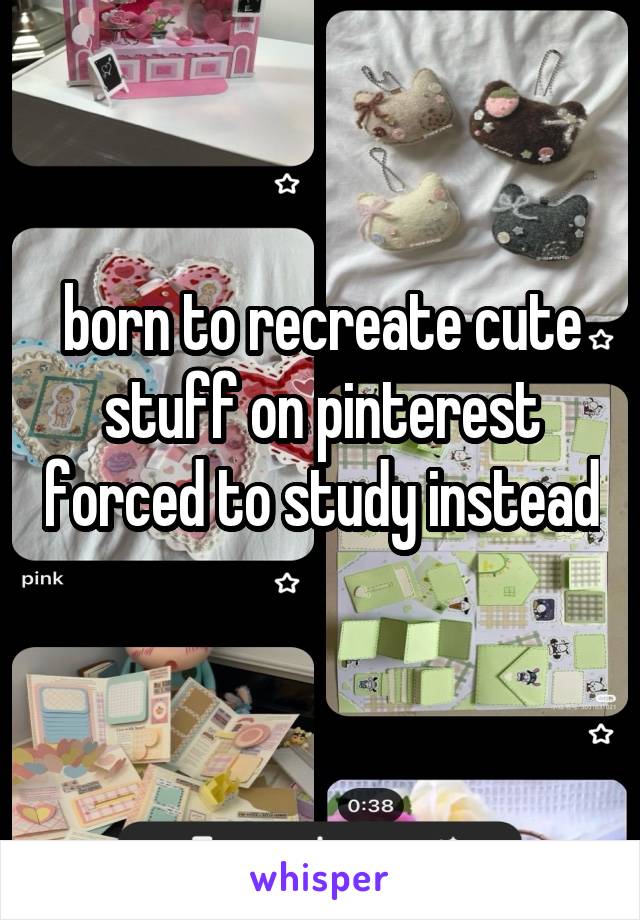 born to recreate cute stuff on pinterest forced to study instead 