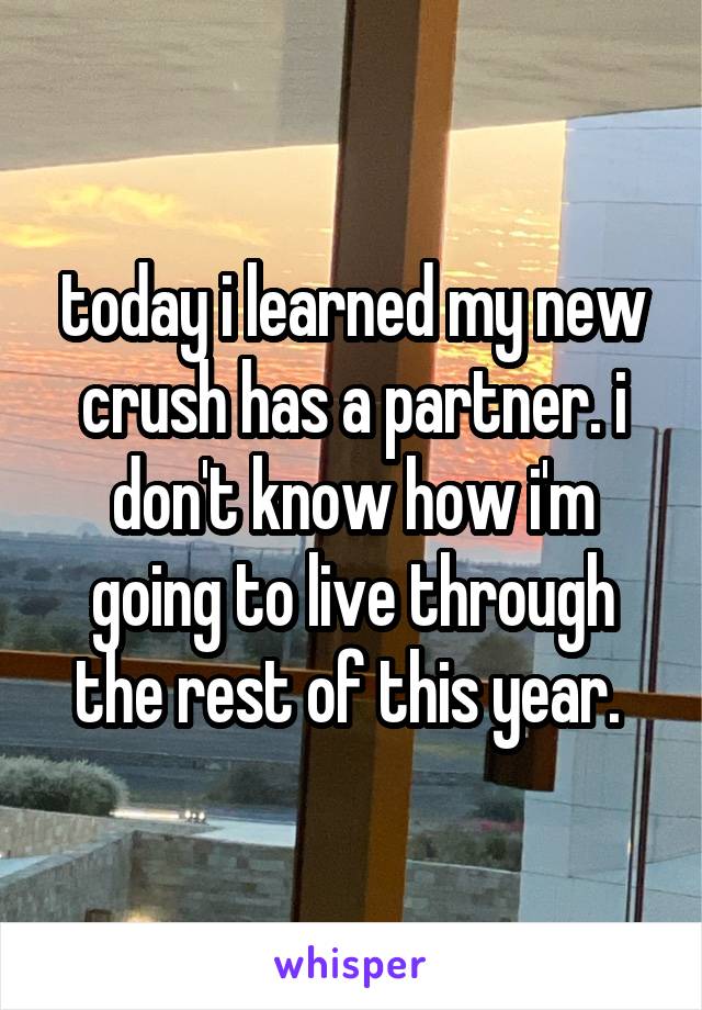 today i learned my new crush has a partner. i don't know how i'm going to live through the rest of this year. 