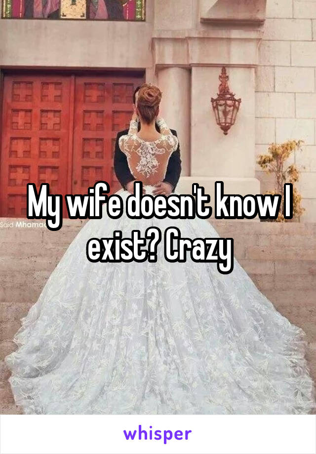 My wife doesn't know I exist? Crazy