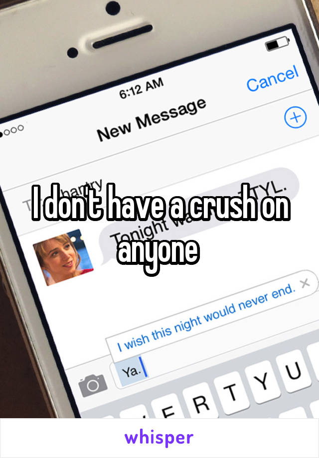 I don't have a crush on anyone 